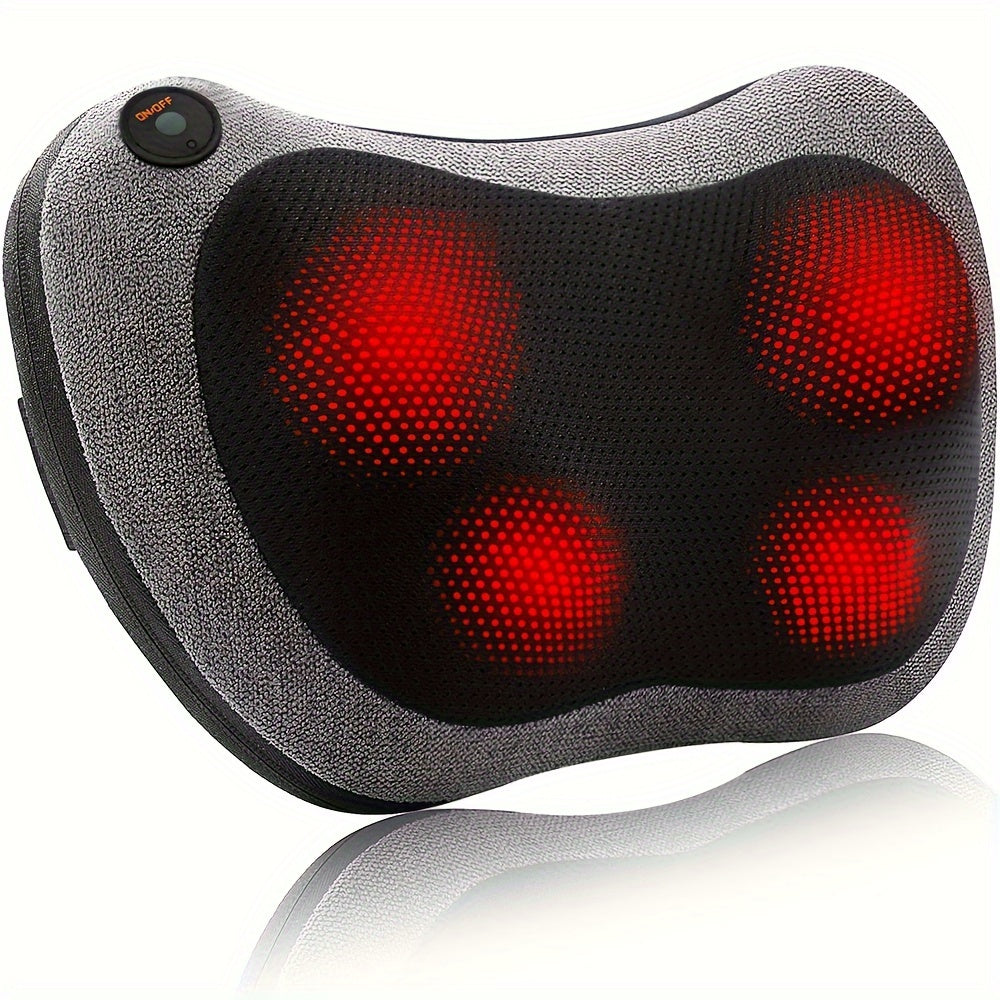 NNETM Electric Shiatsu Massage Pillow with Heat – Deep Tissue Kneading(Grey)-0